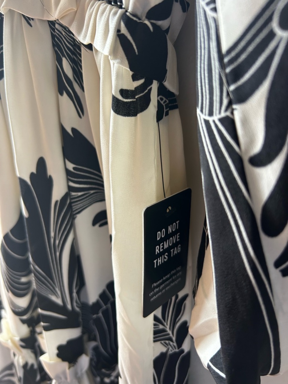 Express Black & White Floral Tiered Maxi Dress with V-Neck - Picture 6 of 7